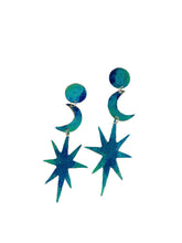Load image into Gallery viewer, DREAMGAZE patina moon and star earrings