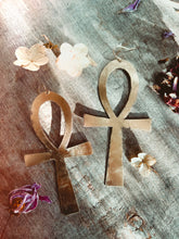 Load image into Gallery viewer, AMULETS + TALISMANS large ankh earrings